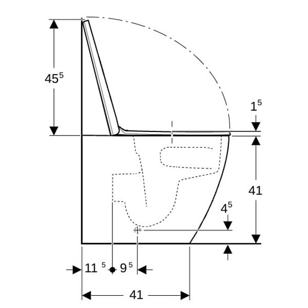 Geberit iCon Set SWC, Tiefsp., wandbündig geschl.,TurboFlush, WC-Sitz, T:56cm, wem