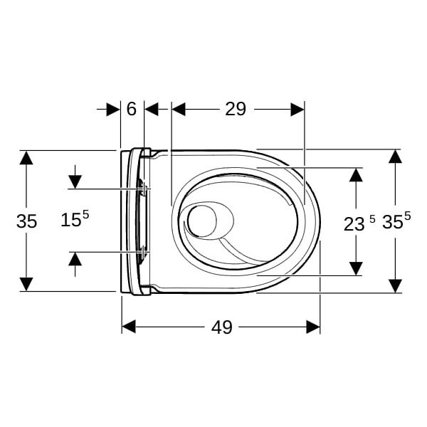 Geberit iCon Set WWC Tiefsp., verk., geschl. TurboFlush, m. WC-Sitz, T:49cm, weiß