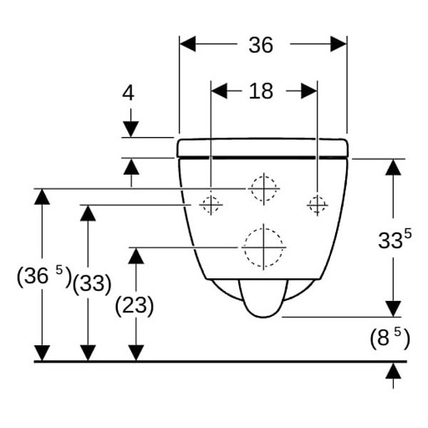 Geberit iCon Set WWC Tiefsp., verk., geschl. TurboFlush, m. WC-Sitz, T:49cm, weiß