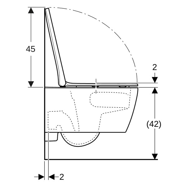 Geberit iCon Wand-WC-Tiefspüler, geschlossen TurboFlush, T:53cm, weiß 503162001