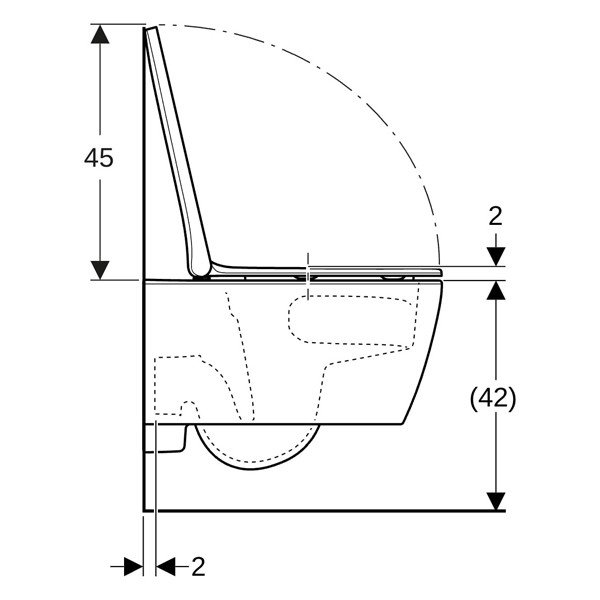 Geberit iCon Wand-WC-Tiefspüler, geschlossen TurboFlush, T:53cm, weiß, KeraTect 503162008