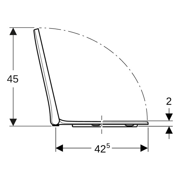 GE iCon WC-Sitz eckiges Design m. Absenkautomatik, Quick Release, weiß