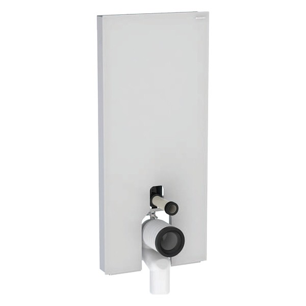 GE Monolith Plus Sanitärmodul für SWC 114cm, Glas weiß / Aluminium gebürstet