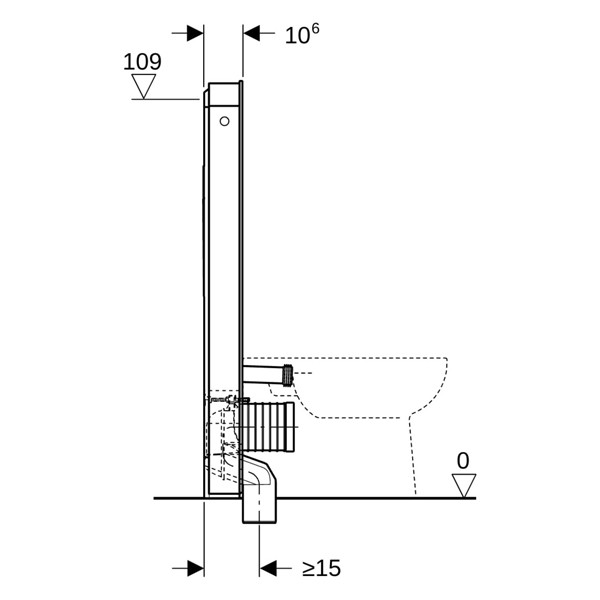 GE Monolith Plus Sanitärmodul für SWC 114cm, Glas weiß / Aluminium gebürstet