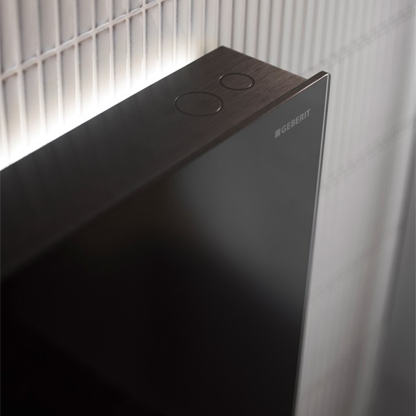 GE Monolith Plus Sanitärmodul für WWC 101cm, Glas schwarz /schwarz Alu. gebü.