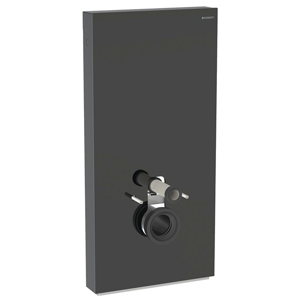 Geberit Monolith Plus Sanitärmodul f. WWC 101cm, Glas schwarz / alu. schwarzchrom