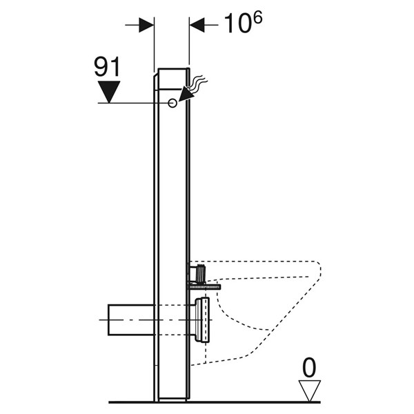 Geberit Monolith Plus Sanitärmodul f. WWC 101cm, Glas weiß /Aluminium