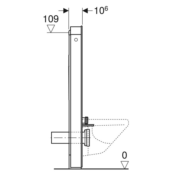 Geberit Monolith Plus Sanitärmodul f. WWC 114cm Steinzeug Betonoptik, Aluminium