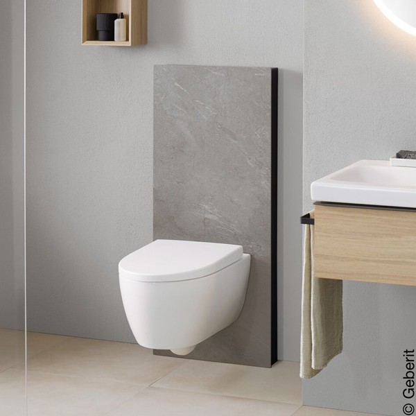 Geberit Monolith Plus Sanitärmodul f. WWC 114cm Steinzeug Schieferop., alu.schwchr