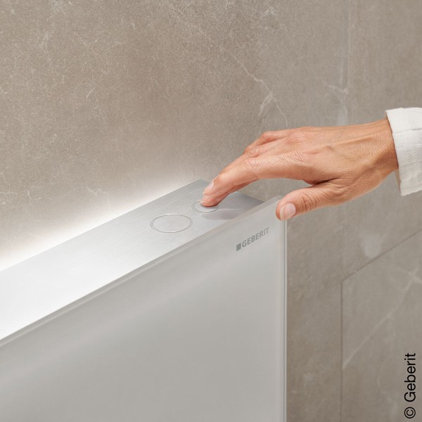 Geberit Monolith Plus Sanitärmodul f. WWC 114cm, Glas sand-grau /Aluminium