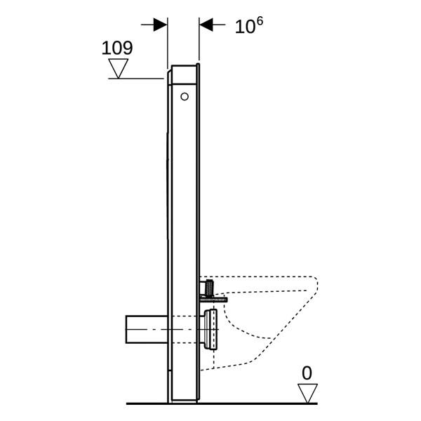 GE Monolith Plus Sanitärmodul für WWC 114cm, Glas schwarz /schwarz Alu. gebü.