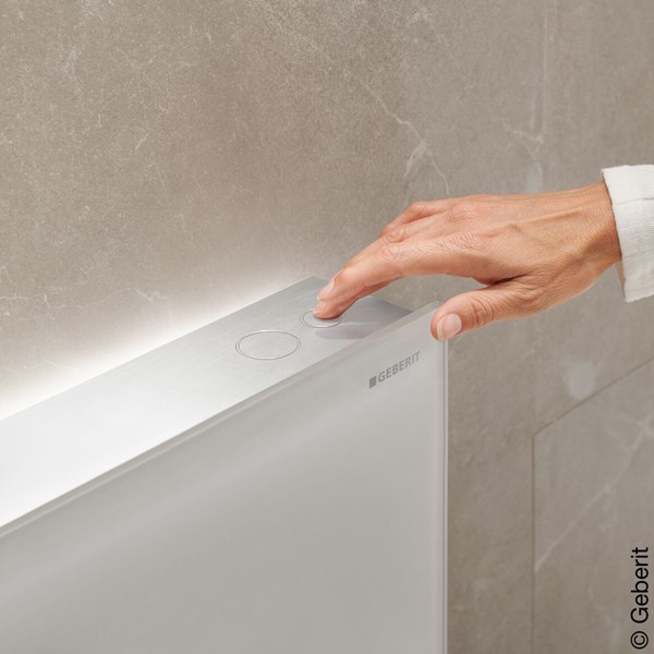Geberit Monolith Plus Sanitärmodul f. WWC 114cm, Glas weiß /Aluminium