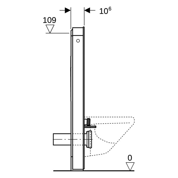 GE Monolith Plus Sanitärmodul für WWC 114cm, Glas weiß / Aluminium gebürstet