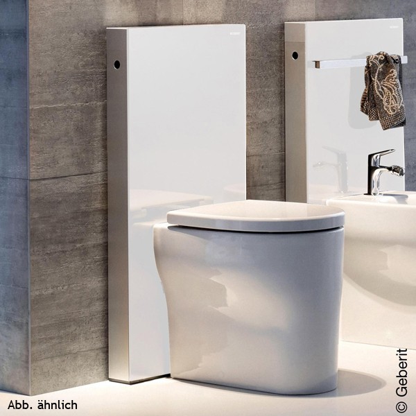 Geberit Monolith Sanitärmodul für Stand-WC 101cm, Glas sand-grua, Aluminium