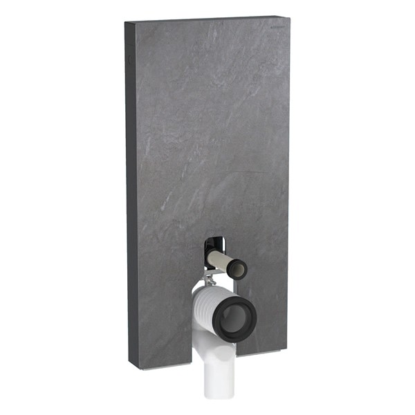 Geberit Monolith Sanitärmodul für Stand-WC 101cm, Steinzeug Schieferoptik Alu.