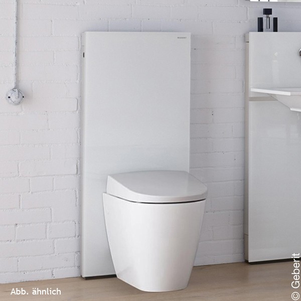 Geberit Monolith Sanitärmodul für Stand-WC 114cm Glas schwarz, Alu. schwarzchrom