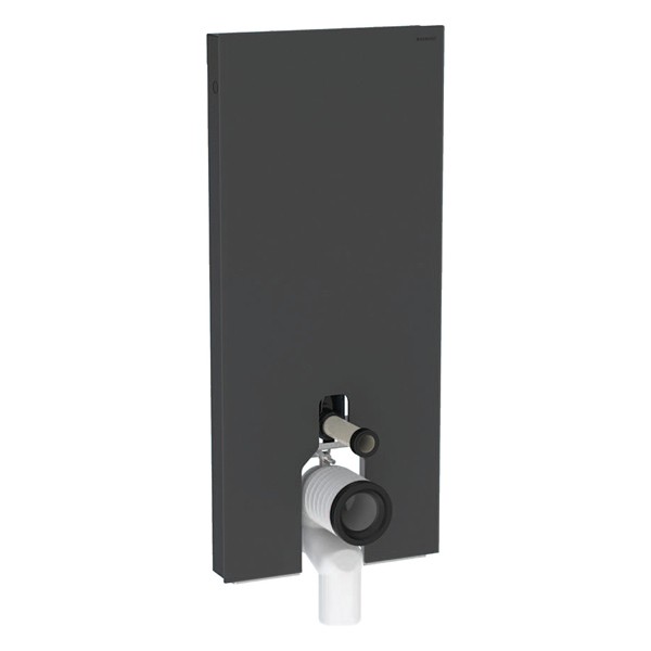 GE Monolith Sanitärmodul für Stand-WC 114cm, Glas schwarz /schwarz Alu. gebü.