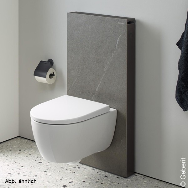 Geberit Monolith Sanitärmodul für Wand-WC 101cm, Glas sand-grau, Aluminium