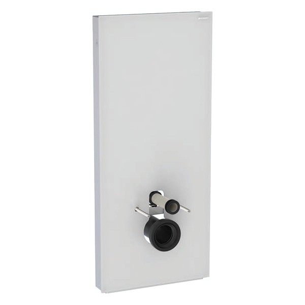 GE Monolith Sanitärmodul für Wand-WC 114cm, Glas weiß / Aluminium gebürstet