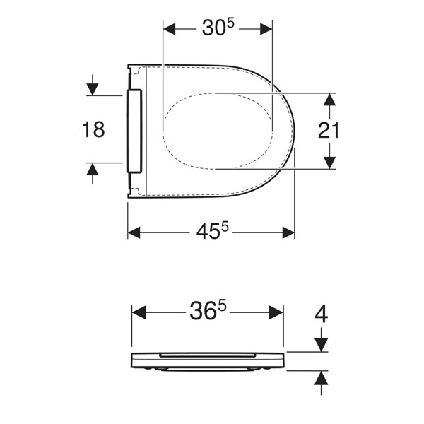 GE Geberit ONE WC-Sitz verchromt/weiß matt