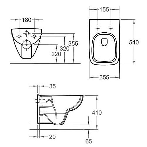 Geberit Renova Plan spülrandloses, wandhängendes Tiefspül-WC mit KeraTect-Beschichtung 202170600