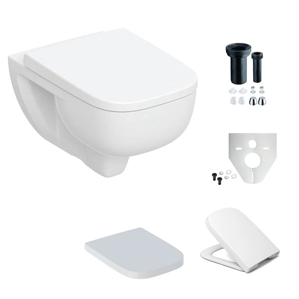Geberit Renova Plan Wand-WC-Tiefspüler TurboFlush, T:54cm, weiß, KeraTect 503152008