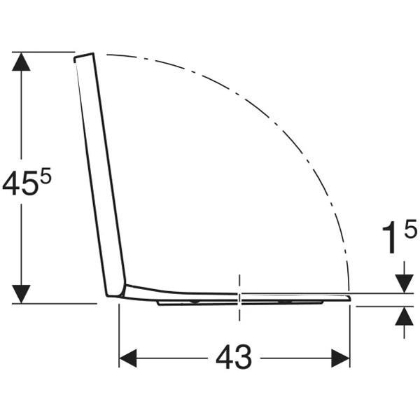Geberit Renova Plan WC-Sitz, eckiges Design Quick Release, für WC teilgeschl. Form