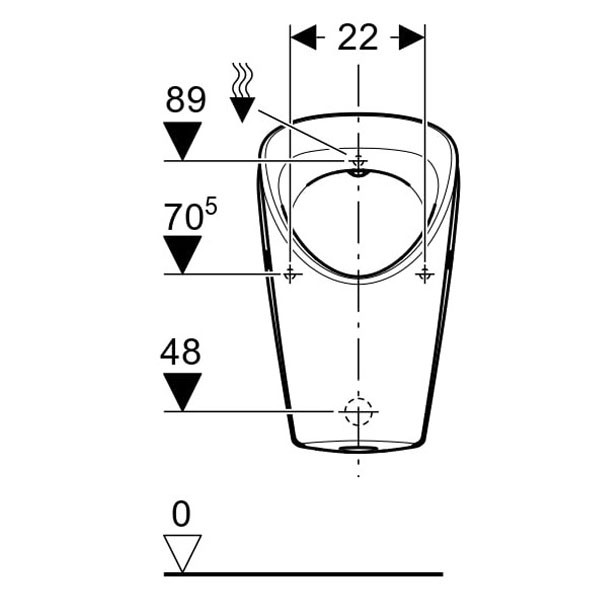 Geberit Renova S Urinal, Zulauf von hinten Abgang hinten od. unten, weiß