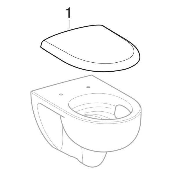 Geberit Renova Set WWC, Tiefsp., TurboFlush, m. WC-Sitz, T:54cm, weiß