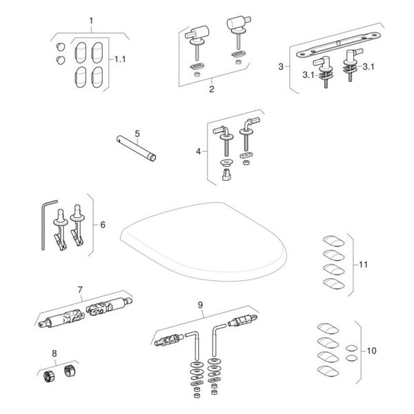 Geberit Renova Set WWC, Tiefsp., TurboFlush, m. WC-Sitz, T:54cm, weiß