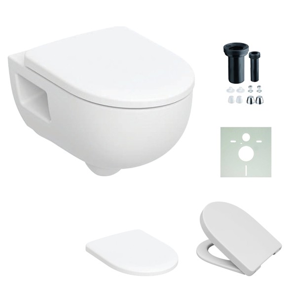 Geberit Renova Wand-WC-Tiefspüler, teilgeschlossen TurboFlush, T:53cm, weiß, KeraTect 503156008