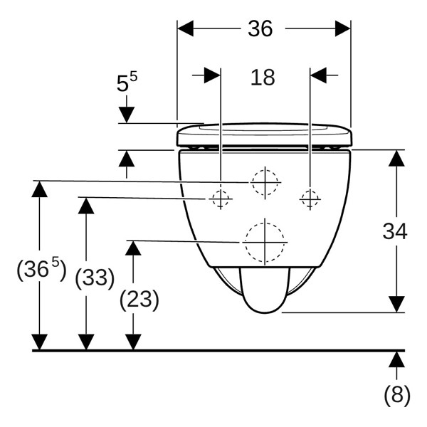 Geberit Renova Wand-WC-Tiefspüler, teilgeschlossen TurboFlush, T:53cm, weiß, KeraTect 503156008