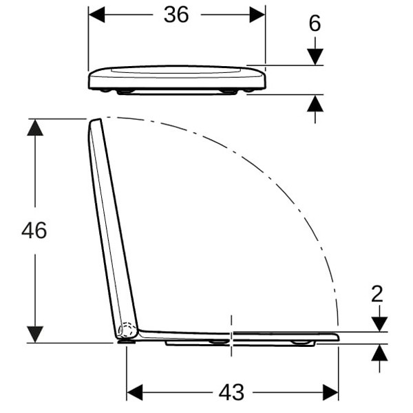 Geberit Renova WC-Sitz, Befestigung von oben mit Absenkautomatik, Quick Release, weiß