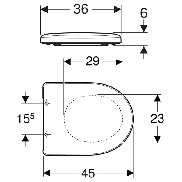 Geberit Renova WC-Sitz, Befestigung von oben weiß