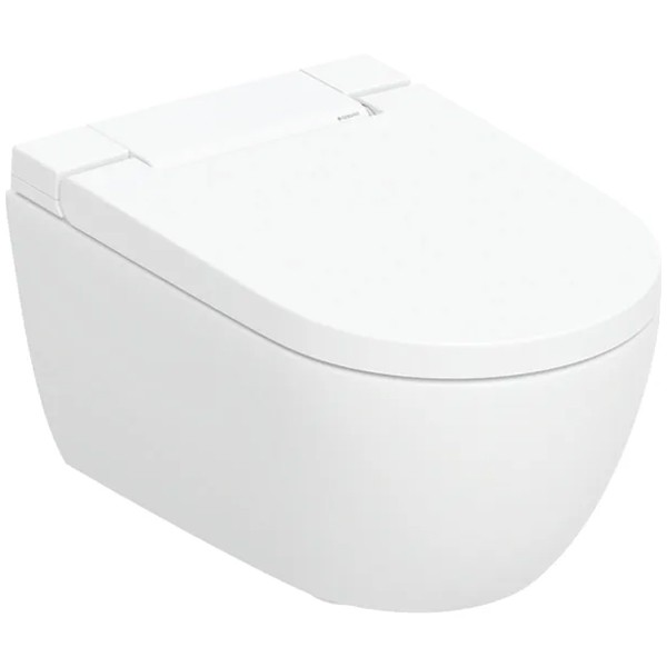 GEBERIT SET AquaClean Alba Dusch-WC Komplettanlage + Monolith Sanitärmodul für Wand-WC 114 cm Glas weiß
