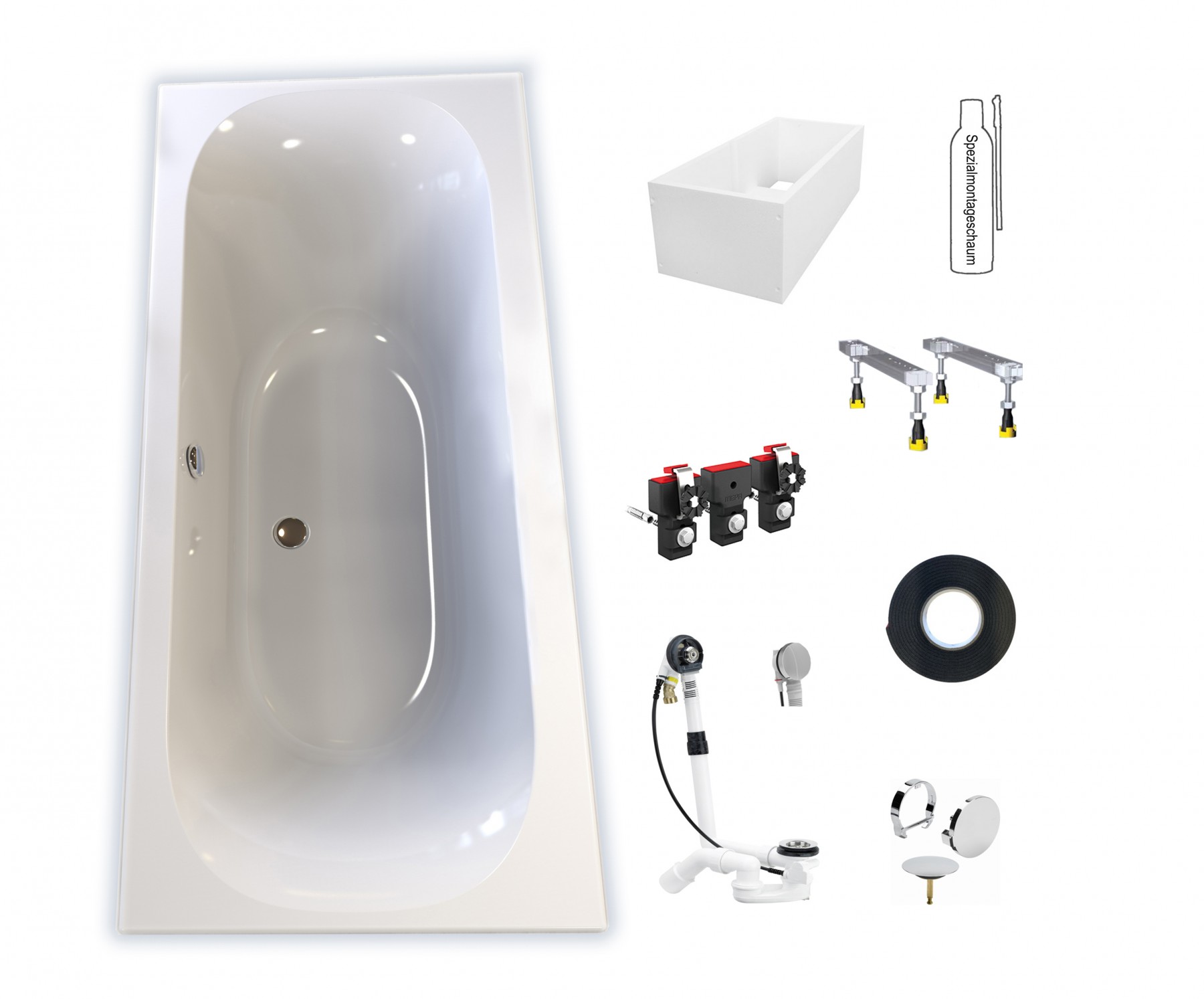Geberit Soana Duo 1800x800mm Badewanne weiß 554007011