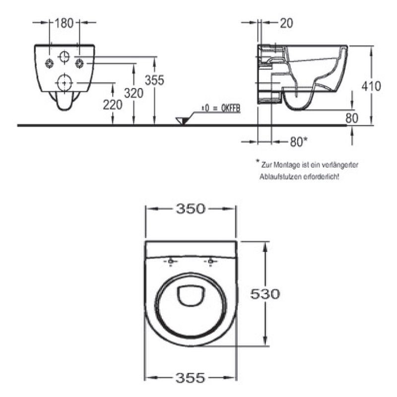 Geberit Tiefspül-WC 4U/Icon, 6l, wandhängend spülrandlos weiß(alpin)