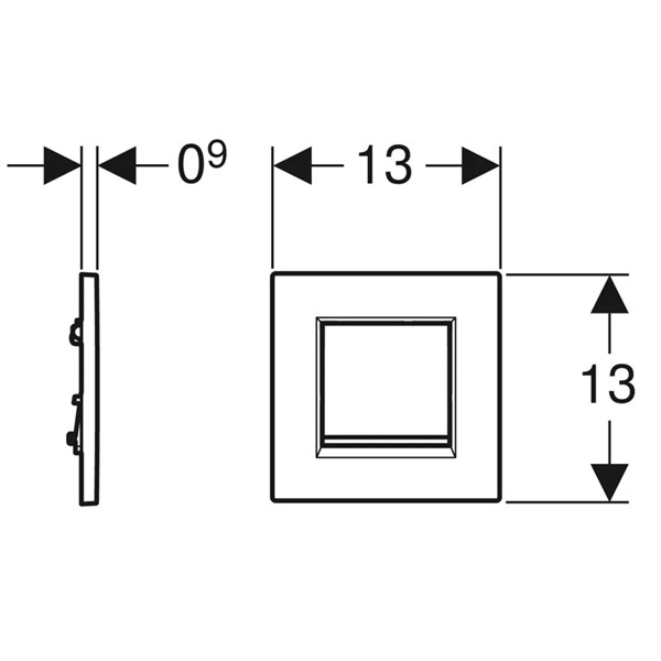 Geberit Typ 30 UR-Strg., pneum. Spülauslösung mattchrom l., Etc. / hochglanz verchromt