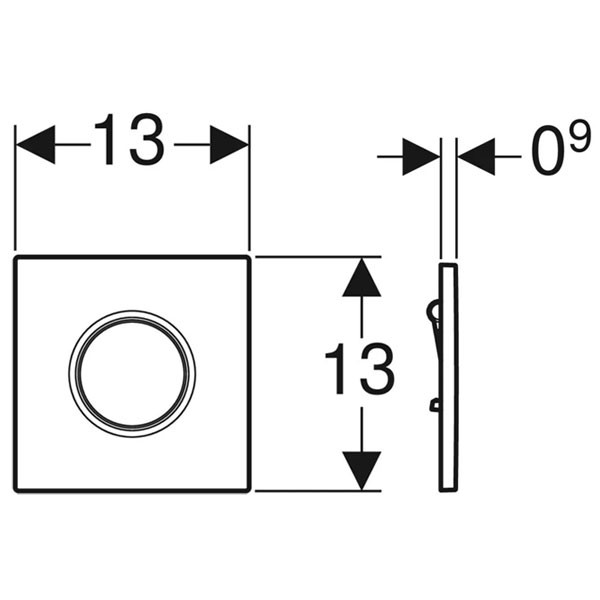 Geberit UR-Strg. mit pneumatischer Spülausl. BetPl. Sigma01 glanzverchromt