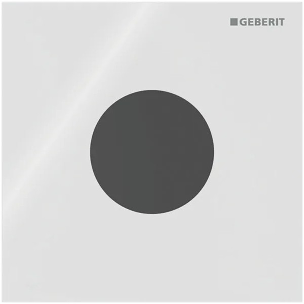 Geberit Typ 40 UR-Strg. m. elektron. Sp-Ausl. Batt.-Betr., Round, Glas, weiß