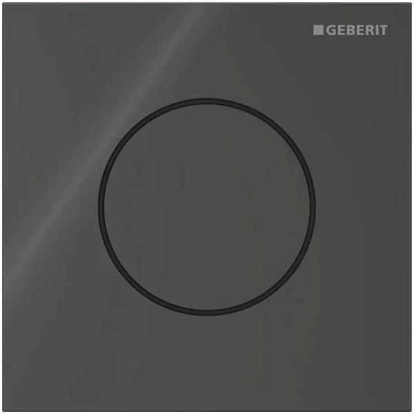 Geberit Typ 40 UR-Strg. mit pneum. Sp-Ausl. Round, Glas schwarz