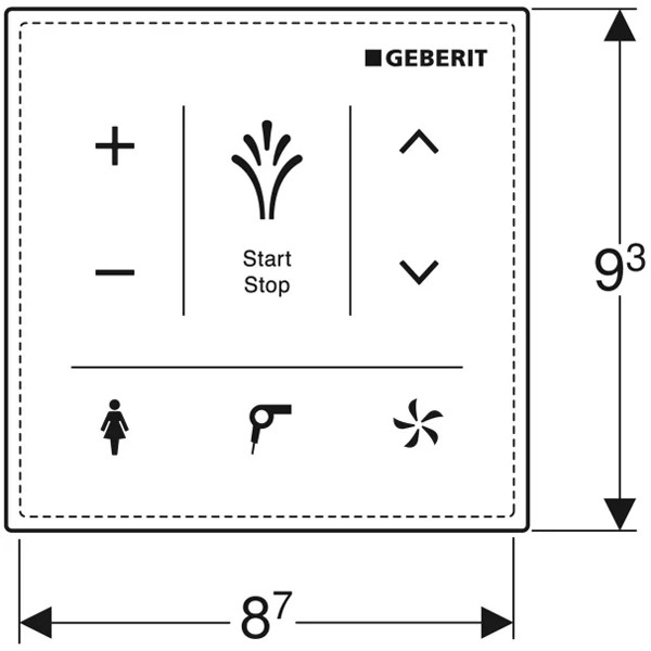 Geberit Wandbedienpanel, zu Geberit AquaClean Mera, Glas schwarz