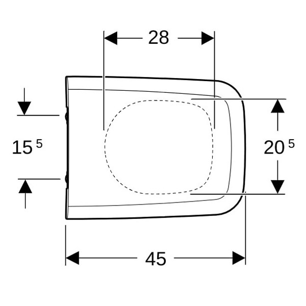 Geberit WC-Sitz iCon Square, Absenkautomatik Scharniere: Metall, weiß(alpin)