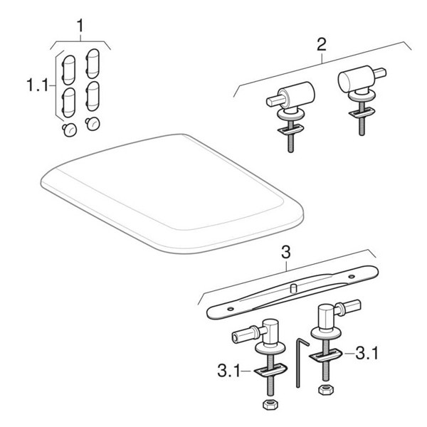 Geberit WC-Sitz iCon Square, Absenkautomatik Scharniere: Metall, weiß(alpin)