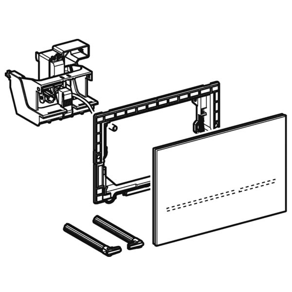 Geberit WC-Steuerung, Netz, Betätigungsplatte Sigma80, 2-Mengen-Spülung, berührungslos, Glas schwarz