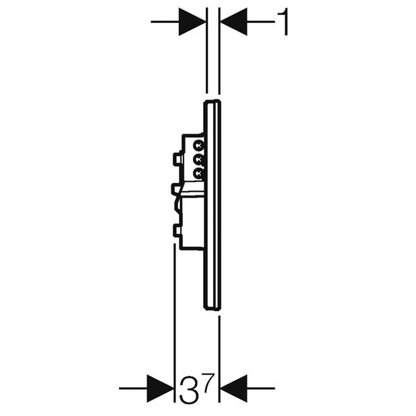 Geberit WC-Steuerung, Netz, Betätigungsplatte Sigma80, 2-Mengen-Spülung, berührungslos, Glas verspiegelt