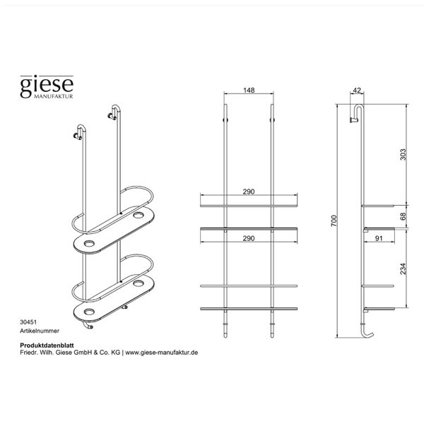 Giese Bodyguard mit Halter für Rasierer schwarz matt Schichtstoff HPL in schwarz