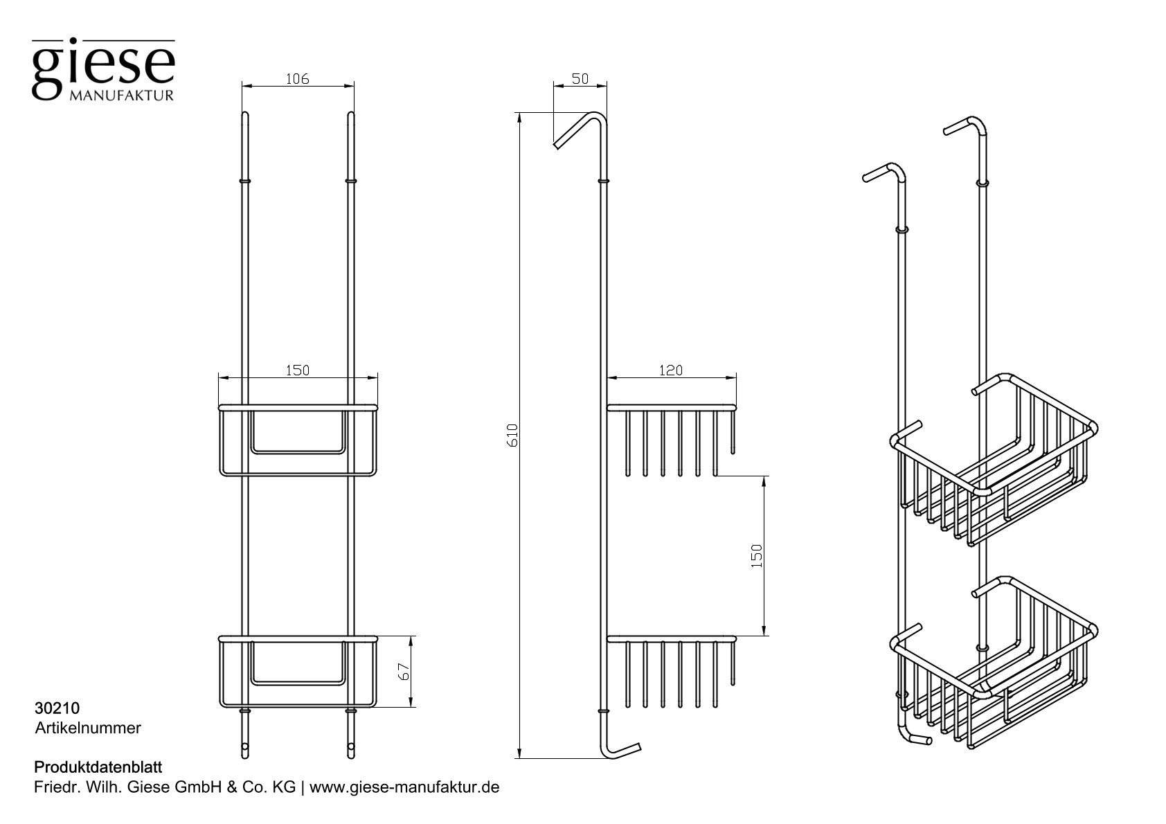 Giese Bodyguard schwarz matt L:610 mm B:150 mm  T: 125 mm