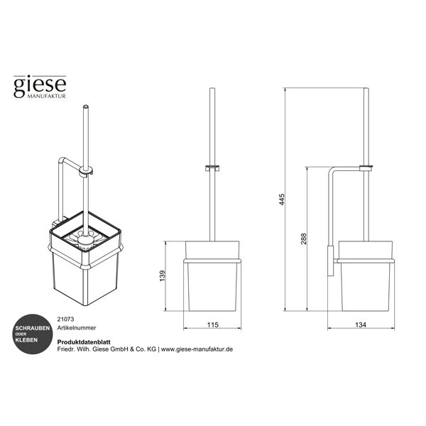 Giese Bürstengarnitur Wandmodell schwarz matt