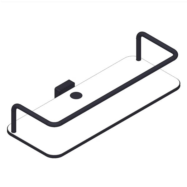 Giese Dusch Konsole mit hoher Reling schwarz matt Kompaktschichtstoff weiss